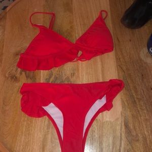 Red swim suit!
